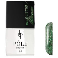 Гель-лак Pole Glitter effect, 8 мл, оттенок зеленый чай