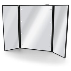 Зеркало косметическое настольное BESPECIAL трехстворчатое (большое) с подсветкой черный