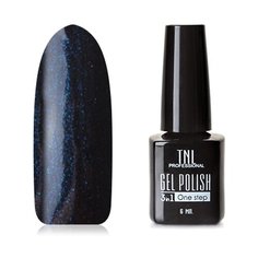 Гель-лак 3 в 1 TNL Professional 3 в 1, 6 мл, оттенок №64 - Черный с синими блестками