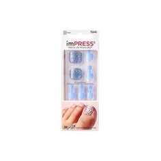 Накладные ногти KISS imPRESS для педикюра дымчатый топаз 30 шт.