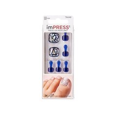 Накладные ногти KISS imPRESS для педикюра Стальной отблеск 30 шт.