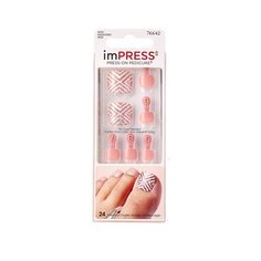 Накладные ногти KISS imPRESS для педикюра Песчаный пляж 30 шт.