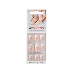 Накладные ногти KISS imPRESS Press-On Manicure короткая длина Геометрический орнамент 30 шт.