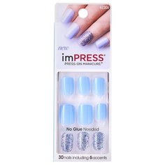 Накладные ногти KISS imPRESS Press-On Manicure короткая длина Джинсовая симфония 30 шт.