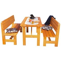 Комплект мебели ФОТОН Берген (стол, 2 скамьи), тик