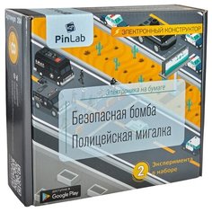Электронный конструктор PinLab Электроника на бумаге 204 Безопасная бомба. Полицейская мигалка
