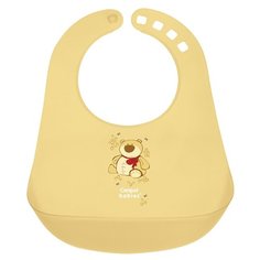 Canpol Babies Нагрудник Colourful plastic bib, 1 шт., расцветка: желтый медведь