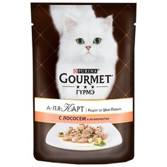 Корм для кошек Gourmet А-ля Карт а-ля Флорентине с лососем 85 г (кусочки в соусе)