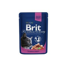 Корм для кошек Brit Premium с лососем, с форелью 100 г (кусочки в соусе) Brit*
