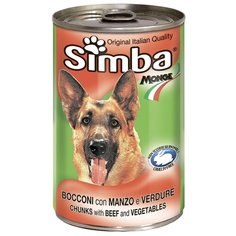Корм для собак Simba Консервы Кусочки для собак Говядина и овощи (1.23 кг) 1 шт.