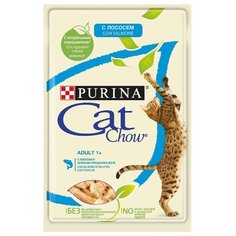 Корм для кошек CAT CHOW с лососем 85 г (кусочки в желе)