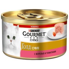 Корм для кошек Gourmet Голд с форелью и с томатами 85 г (паштет)