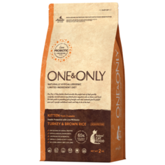Корм для кошек ONE&ONLY (2 кг) Индейка с рисом для котят