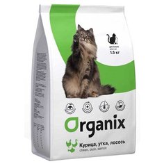 Корм для кошек ORGANIX с курицей, с уткой, с лососем 1.5 кг