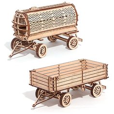 Сборная модель Wood Trick Набор прицепов к трактору (1234-29)
