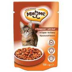 Корм для стерилизованных кошек Мнямс с говядиной 100 г (кусочки в соусе)
