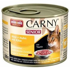 Корм для пожилых кошек Animonda Carny с курицей, с говядиной 200 г (паштет)