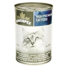 Корм для кошек Chicopee 1 шт. Консервы для кошек: мясные кусочки с кроликом 0.4 кг