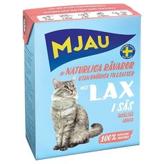 Корм для кошек Mjau 1 шт. Мясные кусочки в соусе - Лосось 0.38 кг
