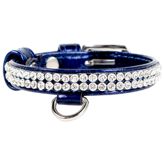 Ошейник COLLAR Brilliance полотно стразы 3307/3264/3265 19-25 см синий