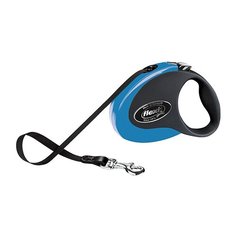 Поводок-рулетка для собак Flexi Collection S ленточный черный/синий 3 м
