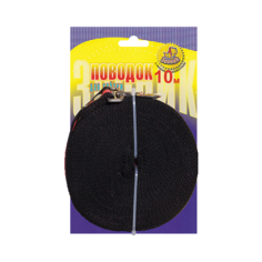 Поводок для собак Зооник капроновый черный/красный 10 м 25 мм