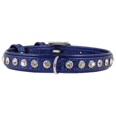 Ошейник COLLAR Brilliance со стразами премиум 3058/3102/3108/3801 30-39 см синий