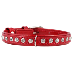 Ошейник COLLAR Brilliance со стразами премиум 3029/3032/3101/3800 27-36 см красный