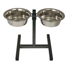 Подставка Triol 9035/30281007 с двумя мисками 4 л черный/серебристый