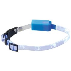 Ошейник V.I.Pet Лапки прозрачный голубой