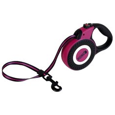 Поводок-рулетка для собак KONG Reflect M фуксия 5 м 12 мм
