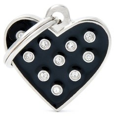 Адресник на ошейник My Family Colors Chic Сердце черный