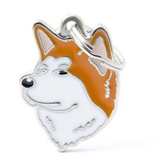 Адресник на ошейник My Family Colors Friends Сиба-ину бежевый/белый/серебристый