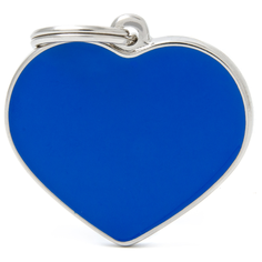 Адресник на ошейник My Family Colors Basic Handmade Сердце большое синий