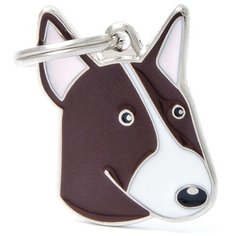 Адресник на ошейник My Family Colors Friends Бультерьер коричневый