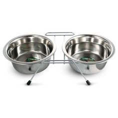 Миска Triol 9004 на подставке 2 * 1.6 л металл