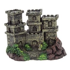 Фигурка для аквариума Prime Замок с тремя башнями 12х8х8.5 см зеленый/коричневый P.R.I.M.E.