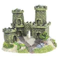 Фигурка для аквариума Prime Замок с двумя башнями PR-CH1008 13х8х10 см серый/коричневый/зеленый P.R.I.M.E.