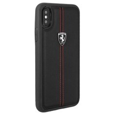 Чехол Ferrari Heritage Leather Hard Case для Apple iPhone X черный