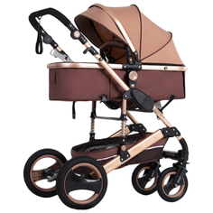 Коляска-трансформер AngelPro 739S с автокреслом кофейный