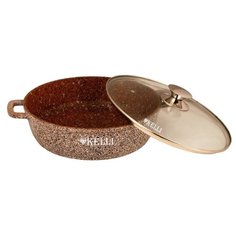 Сотейник Kelli KL-4019-26 26 см, с крышкой, коричневый