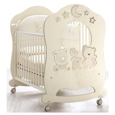 Кроватка Italbaby Happy Family Oblo (качалка), на полозьях кремовый