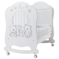 Кроватка Italbaby Happy Family Oblo (качалка), на полозьях белый