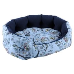Лежак для собак и кошек Fauna International Paris 62х46х18 см blue