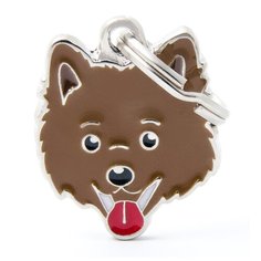 Адресник на ошейник My Family Colors Friends Шпиц коричневый