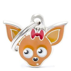 Адресник на ошейник My Family Colors Friends Чихуахуа коричневый/серебристый