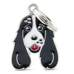 Адресник на ошейник My Family Colors Friends Кокер-спаниель черно-белый