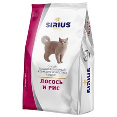 Корм для кошек Sirius Лосось и рис для взрослых кошек 0.4 кг