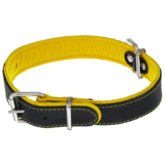 Ошейник Аркон Фетр (оф35) 44-58 см черный/желтый