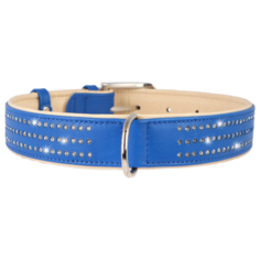 Ошейник COLLAR Brilliance со стразами маленькими 3882 46-60 см синий